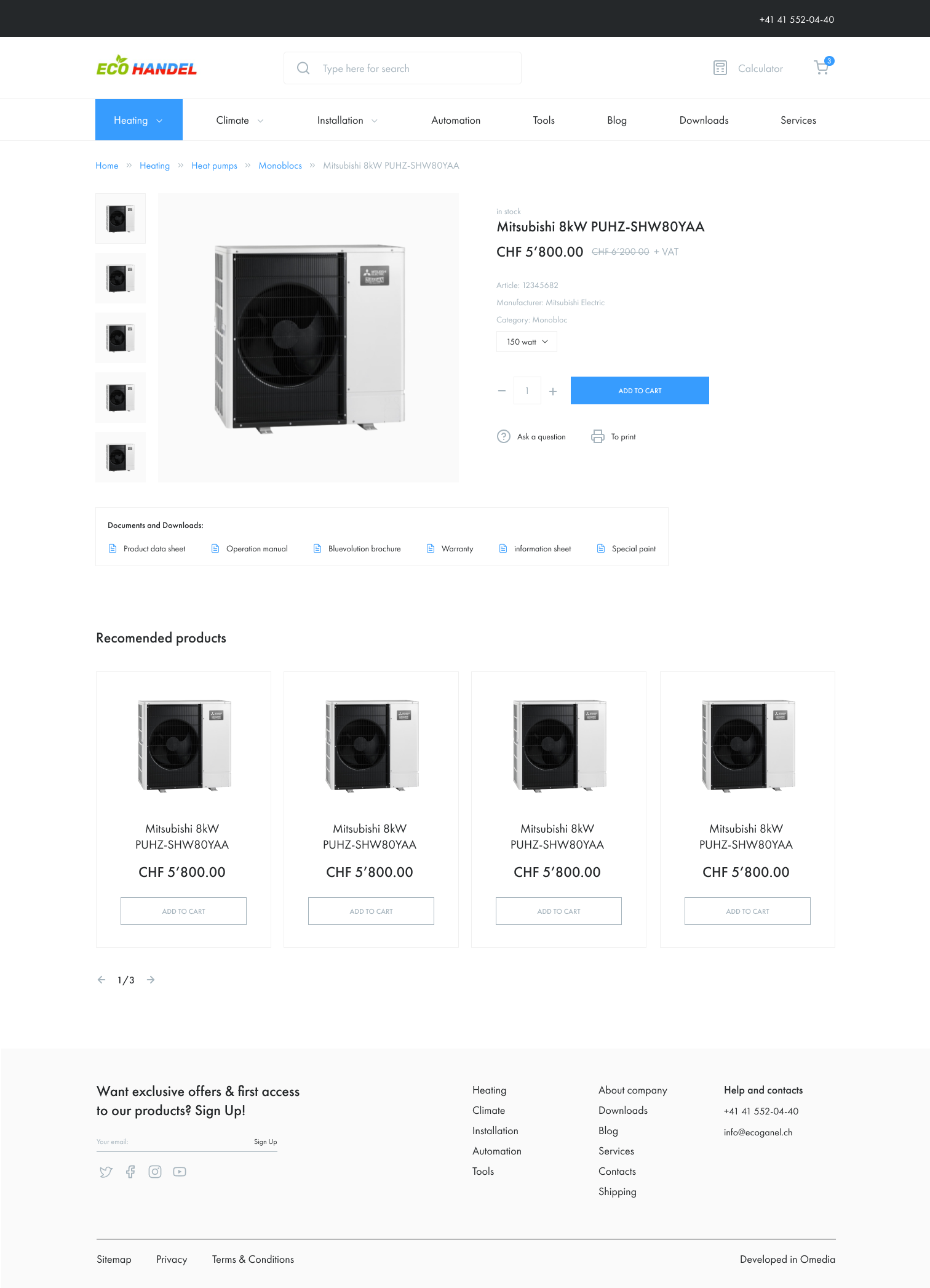 Product page