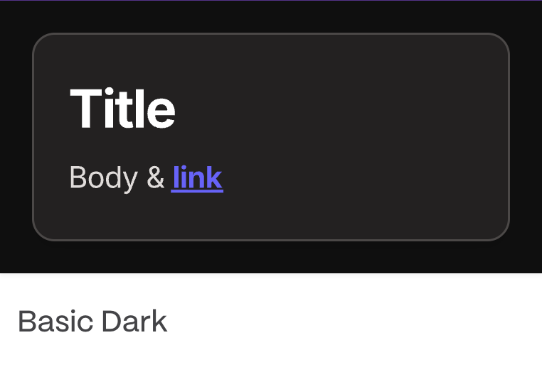 Тема 'Basic Dark'