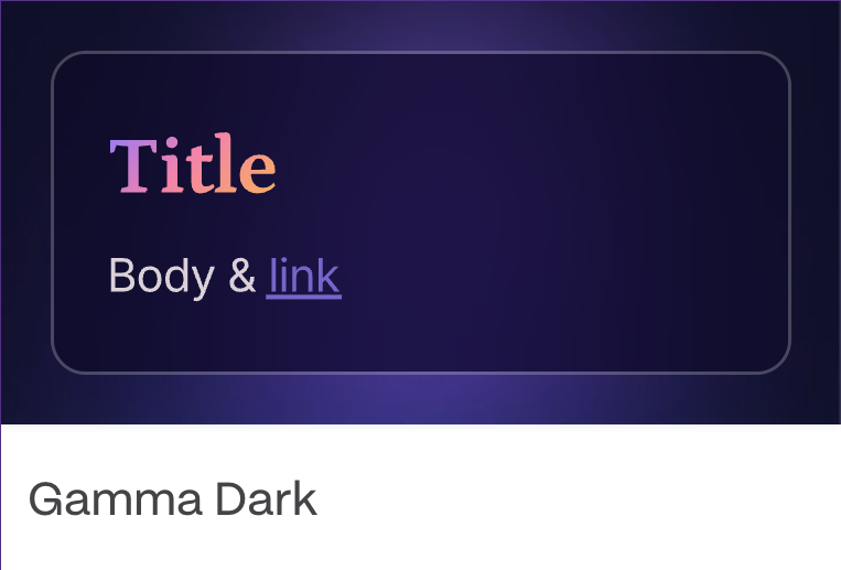 Тема 'Gamma Dark'