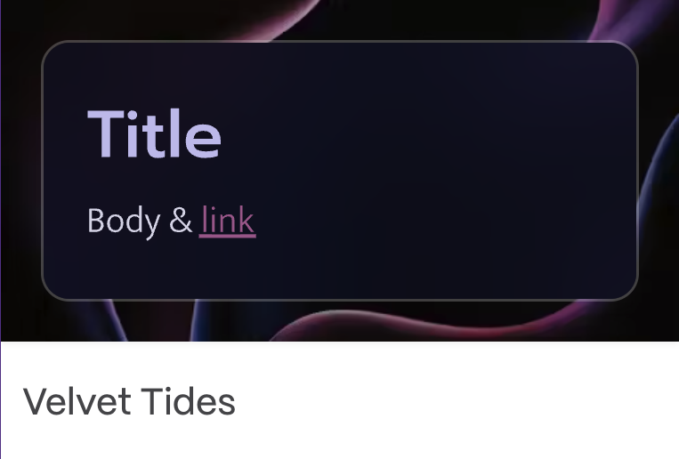 Тема 'Velvet Tides'