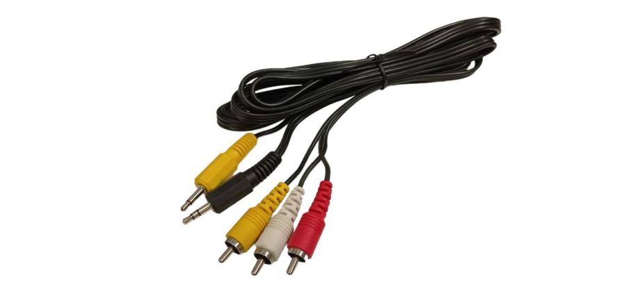 RCA audio cable  1m / 3xRCA - 2xJack 3.5mm #1