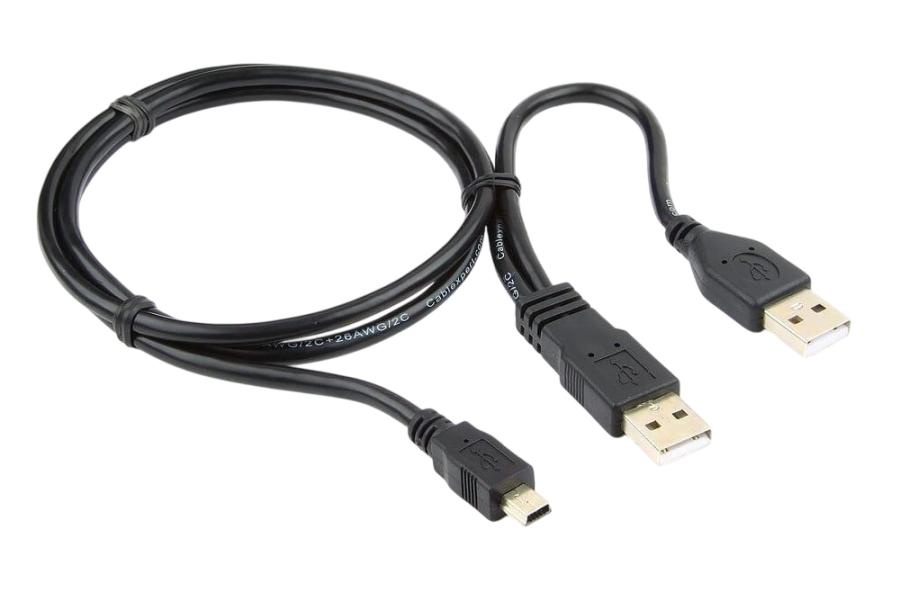 Кабель mini-usb  USB A (M) + USB A (M) - MiniUSB (M) 0.6M #1