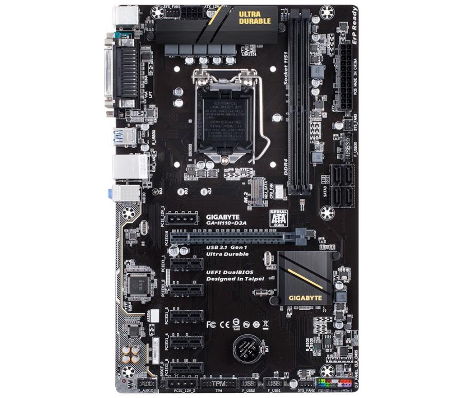 MB LGA 1151 GIGABYTE GA-H110-D3A #1