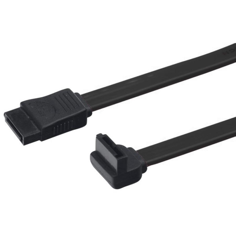 Кабель SATA  SATA 0.4M Black Угловой #1