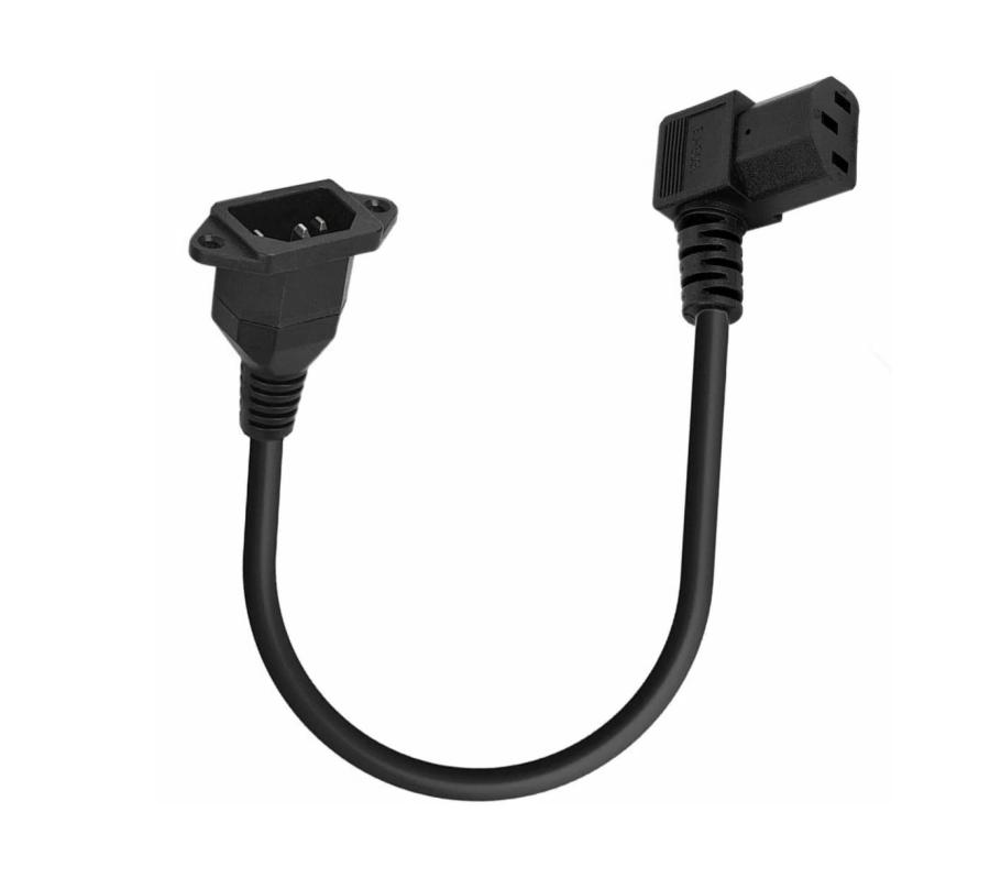 Удлинитель питания IEC-C14  IEC C13 Угловой - IEC C14 Встраиваемый 0.4m #1