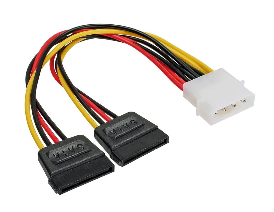 Переходник питания  MOLEX 4Pin - 2x SATA 15Pin 0.15m #1