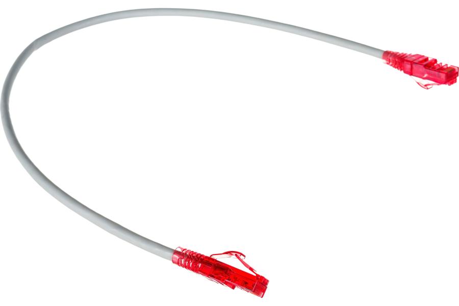 Патч-корд HYPERLINE PC-LPM-UTP-RJ45-RJ45-C5e-0,5M-LSZH-GY #1