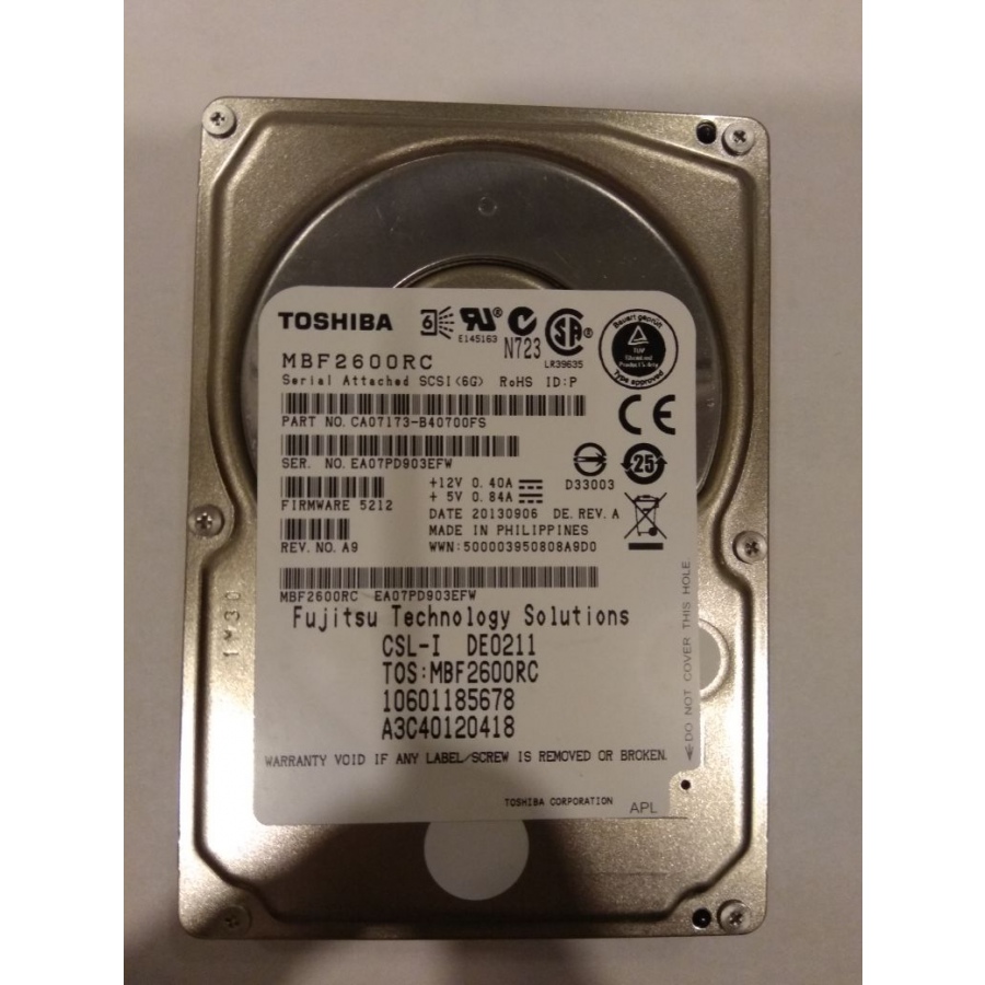 HDD 2.5" SAS TOSHIBA 600Gb MBF2600RC #1