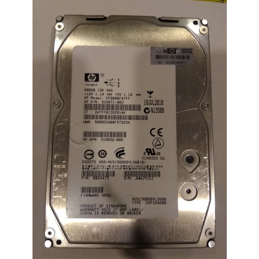 HDD 3.5" SAS HP 600Gb EF0600FATFF #1