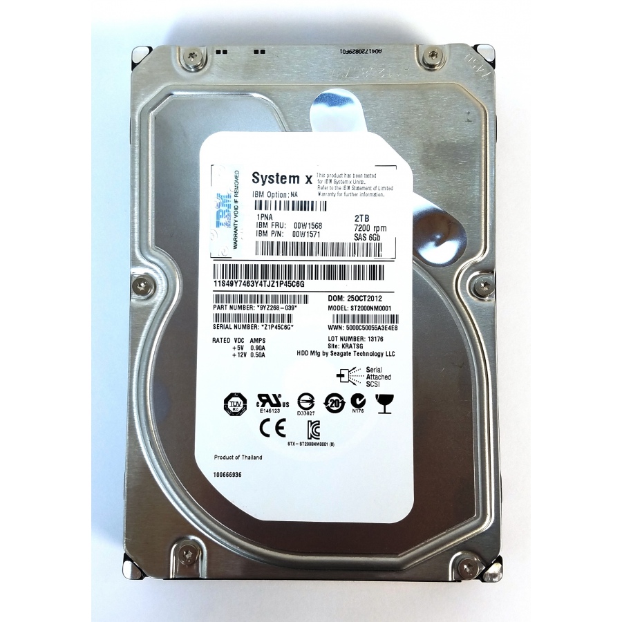 HDD 3.5" SAS SEAGATE ST2000NM0001 (IBM FRU: 00W1568 / PN: 00W1571) #1