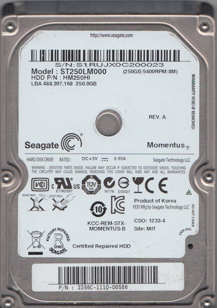 HDD 2.5" SATA SEAGATE ST250LM004 #1