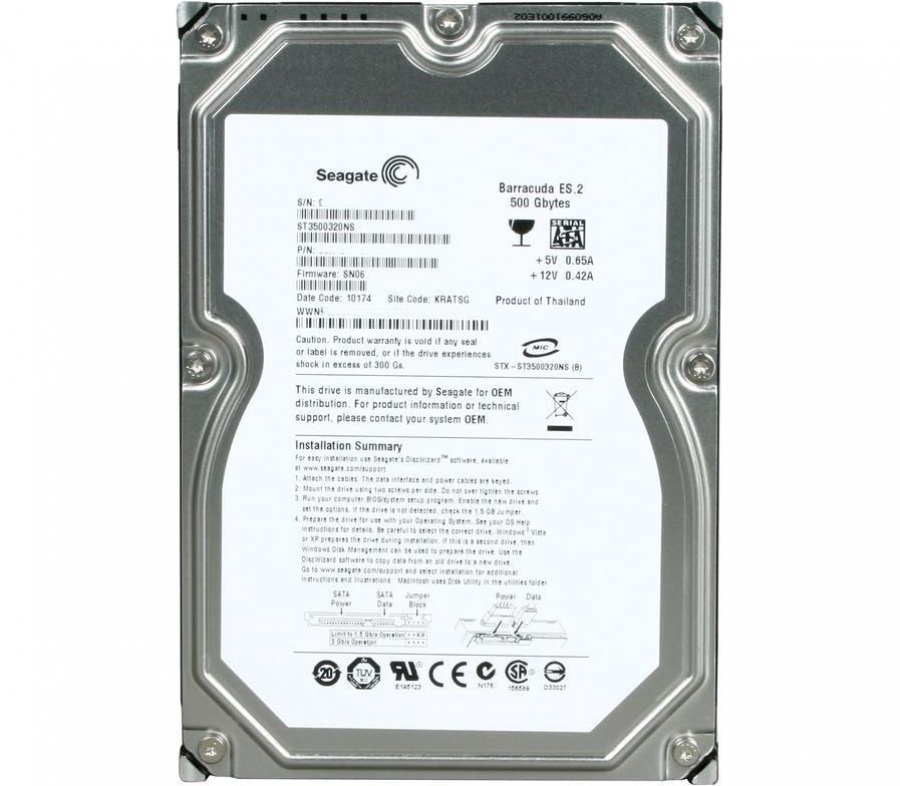 HDD 3.5" SATA SEAGATE Barracuda ES.2 ST3500320NS #1