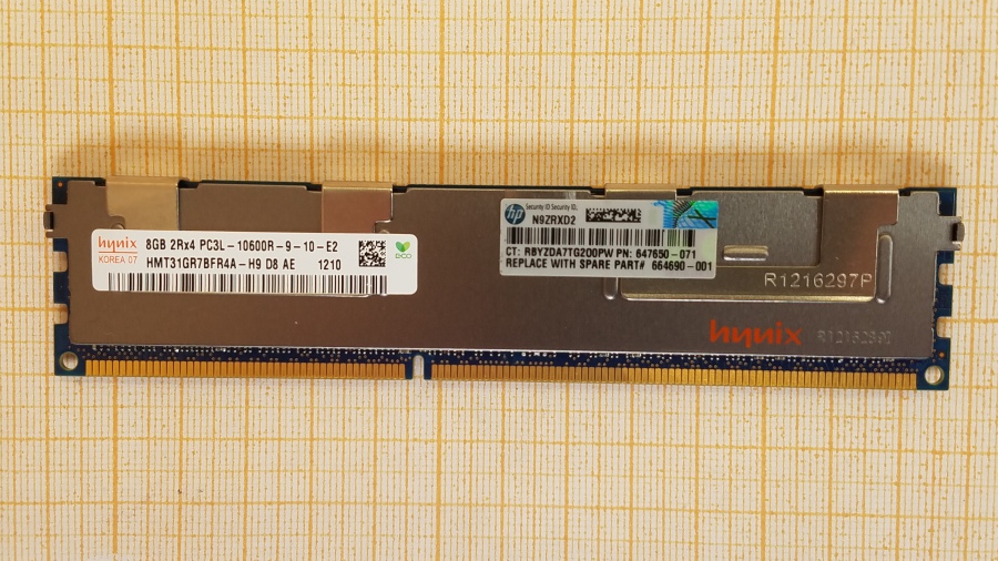 DDR3 RDIMM ECC REG HP 8Gb PC3-10600R #2