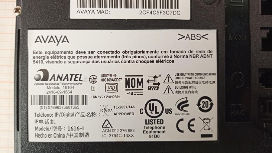 149-301-002 Телефон VoIP AVAYA 1616-I #30