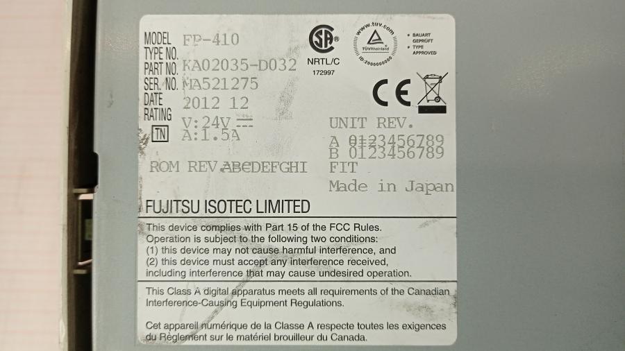137-016-002 Термопринтер FUJITSU FP410K #12