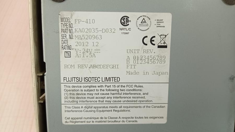 137-016-010 Термопринтер FUJITSU FP410K #12