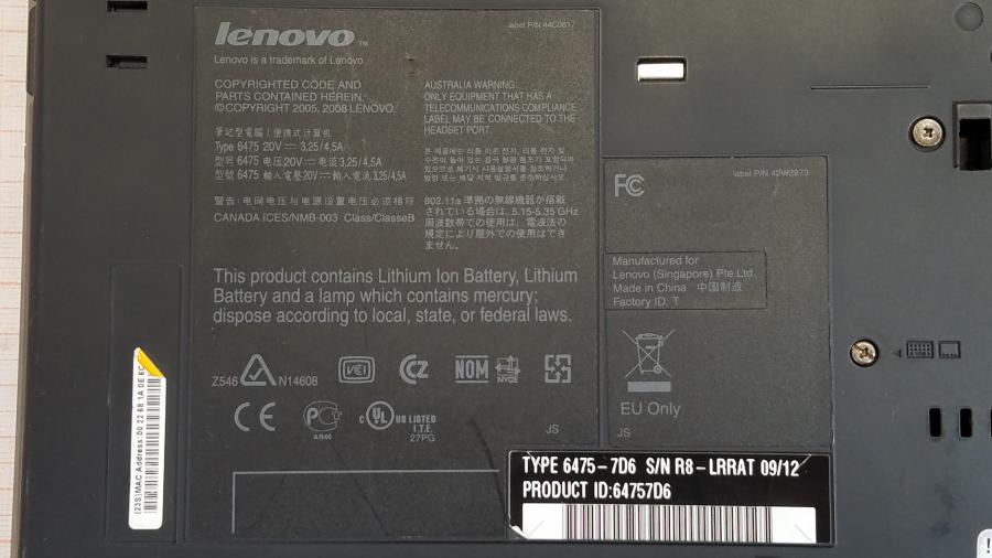 071-009-031 Ноутбук LENOVO ThinkPad T400 #15