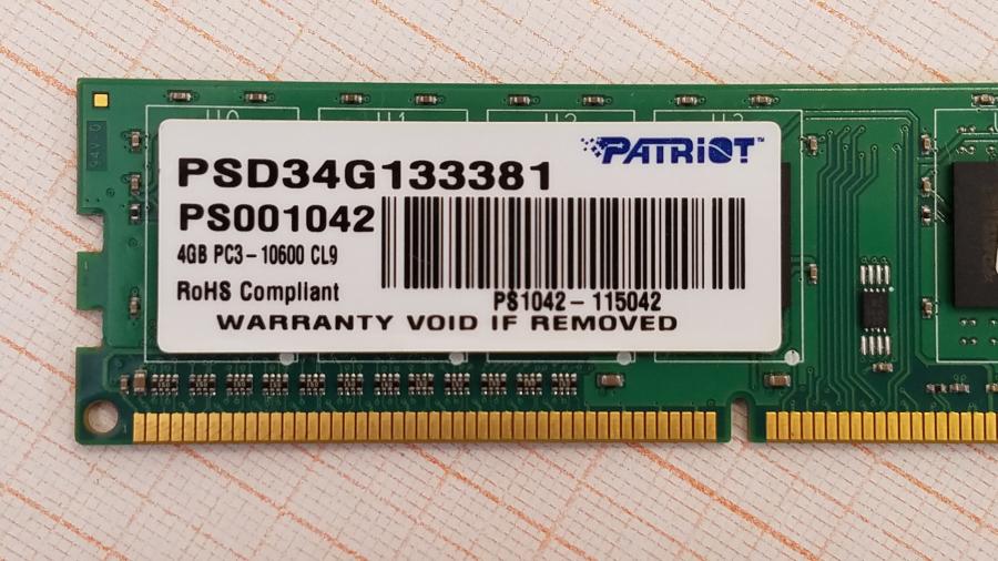 173-203-001 DDR3 1333/1600 DIMM PATRIOT PSD34G133381 #2