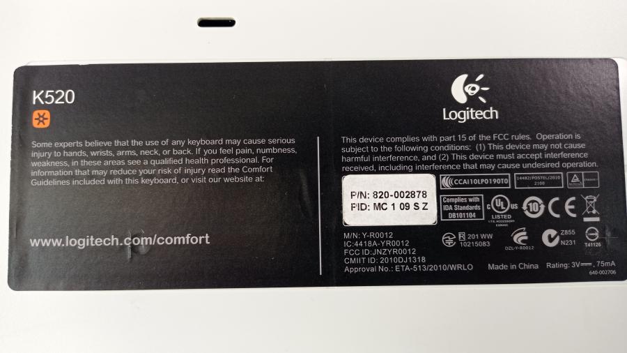 111-225-001 Клавиатура беспроводная Logitech K-520 #14