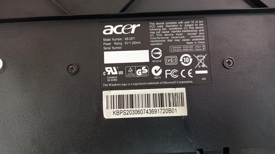 120-006-018 Клавиатура для компьютера ACER KB-2971 #10