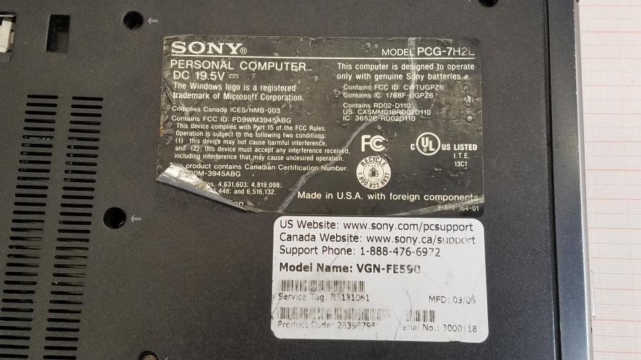111-231-001 Ноутбук SONY VAIO VGN-FE590P #13
