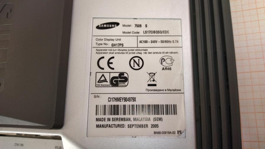 142-015-001 Монитор ЖК SAMSUNG SyncMaster 750B #8