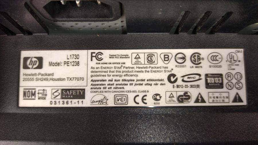 109-002-006 Монитор ЖК HP L1730 #9