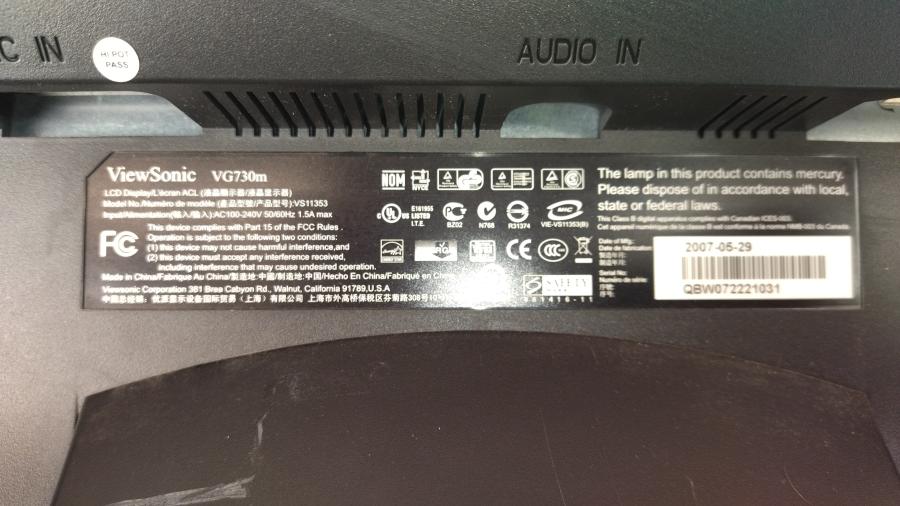 098-008-002 Монитор ЖК VIEWSONIC VG730M #9