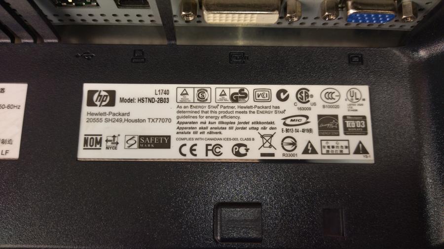 098-014-001 Монитор ЖК HP L1740 #9