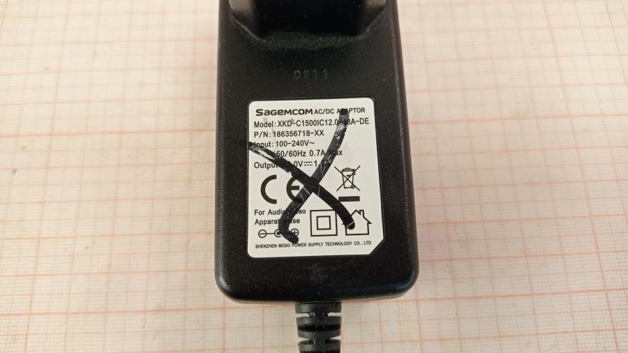 165-587-001 БП для IPTV приставки Sagemcom XKD-C1500IC12.0-18A-DE #8