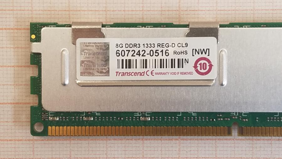 195-137-001 DDR3 RDIMM ECC REG TRANSCEND TS8GJMA333Y #2