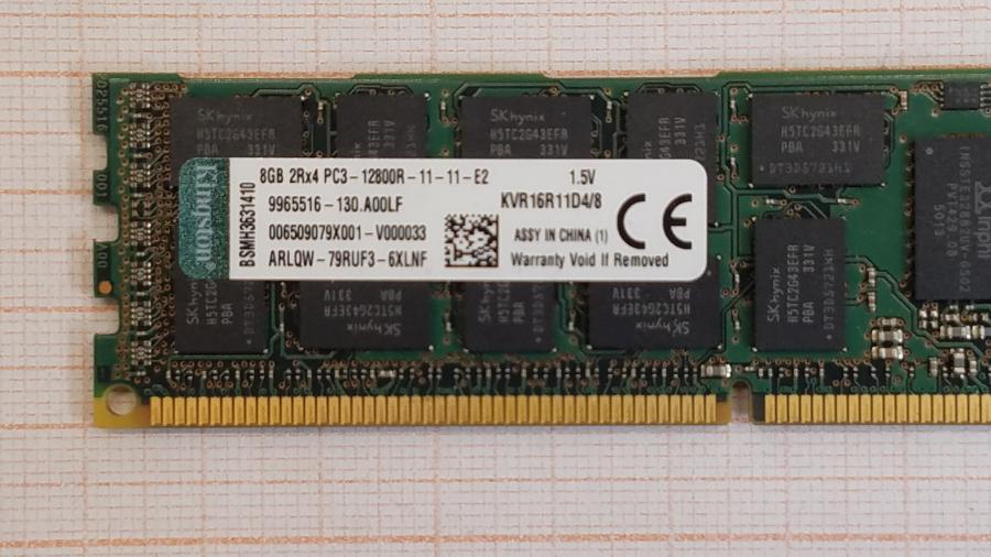 195-140-001 DDR3 RDIMM ECC REG KINGSTON KVR16R11D4/8 #2