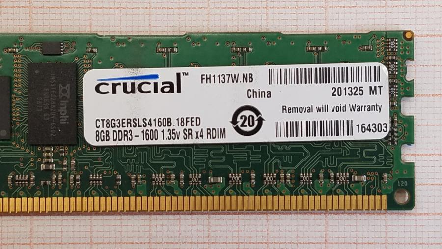 195-143-001 DDR3 RDIMM ECC REG Crucial CT8G3ERSLS4160B.18FED #3