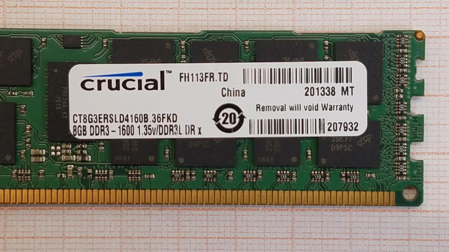 195-022-001 DDR3 RDIMM ECC REG Crucial CT8G3ERSLD4160B.36FKD #3