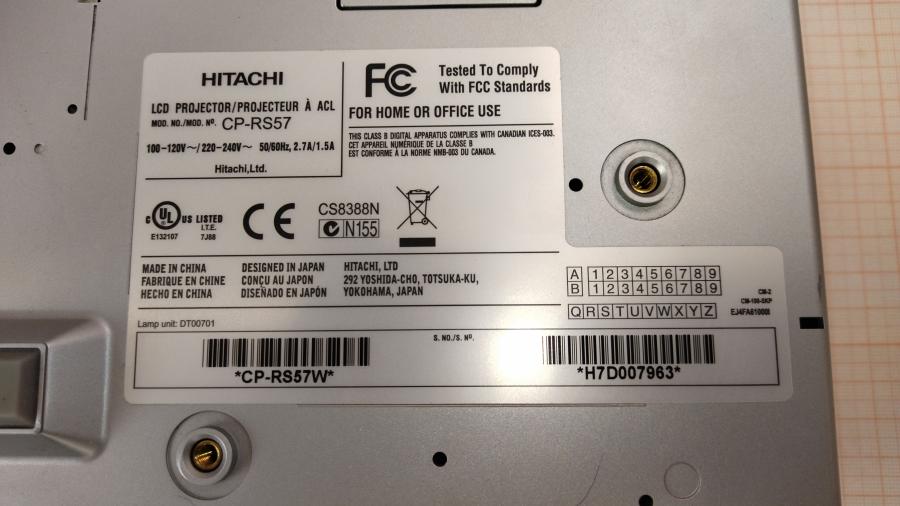 111-248-001 Проектор HITACHI CP-RS57 #9