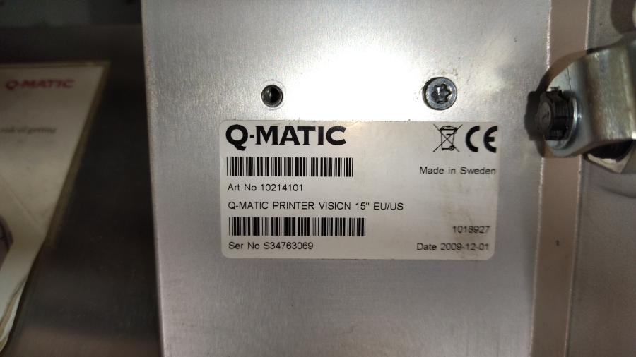150-031-002 Терминал самообслуживания Qmatic Printer Vision 15" #23