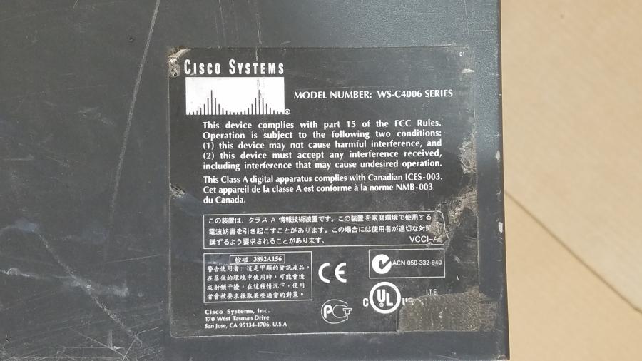 152-030-001 Коммутатор модульный CISCO WS-C4006 #4