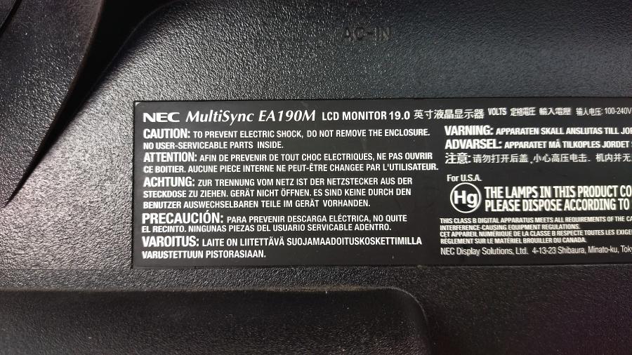 210-027-001 Монитор ЖК NEC MultiSync EA190M-BK #7