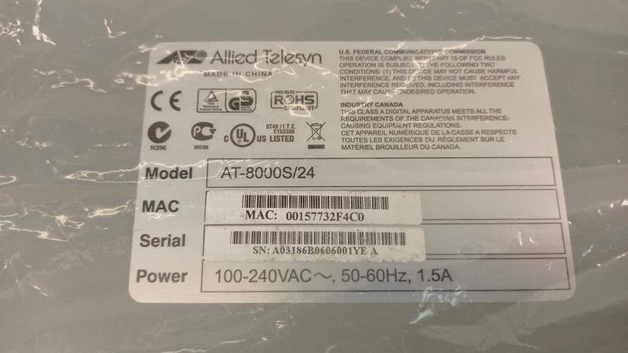164-021-001 Коммутатор управляемый Allied Telesyn AT-8000S/24 #13