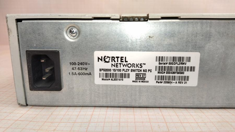 111-803-001 Коммутатор управляемый NORTEL Business Policy Switch 2000 AL2001A15 #10