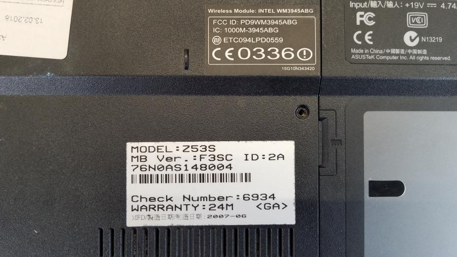 089-182-002 Ноутбук ASUS Z53S #11