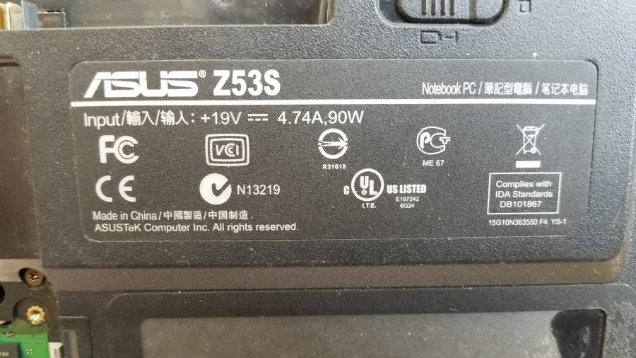 089-182-002 Ноутбук ASUS Z53S #12
