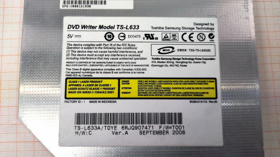 165-735-001 Привод SATA Slim TSST(TOSHIBA-SAMSUNG STORGE TECHNOLOGIES) TS-L633 #4