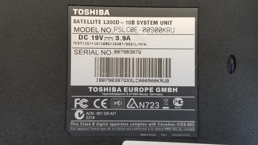 089-024-001 Ноутбук TOSHIBA Satellite L300D-10B #10