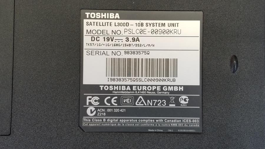 089-024-003 Ноутбук TOSHIBA Satellite L300D-10B #10