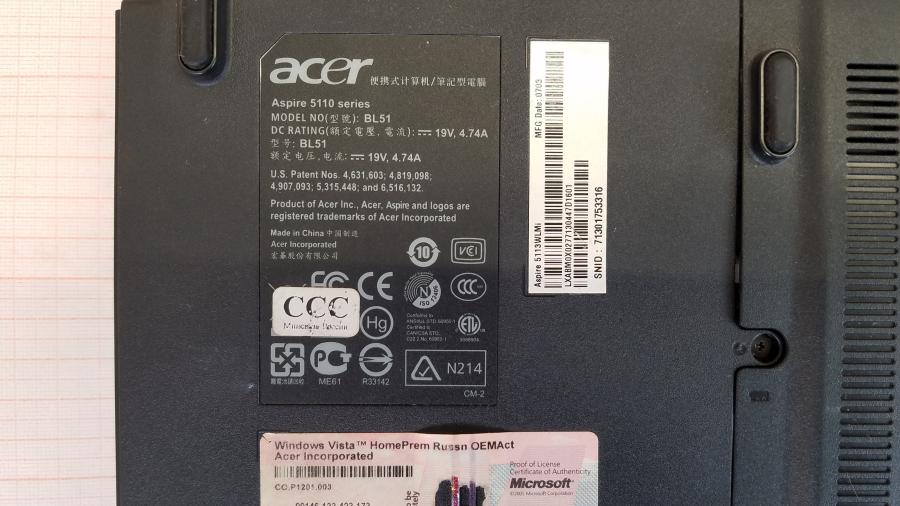 089-065-003 Ноутбук ACER Aspire 51113WLMi #10