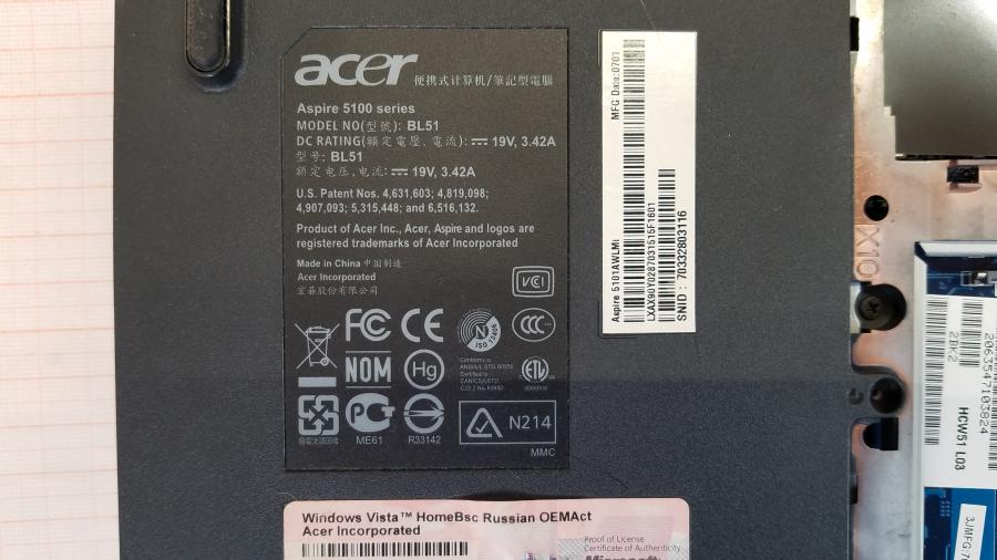 089-067-004 Ноутбук ACER Aspire 5101AWLMi #7