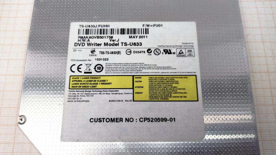 165-785-001 Привод SATA Slim TSST(TOSHIBA-SAMSUNG STORGE TECHNOLOGIES) TS-U633J/FUHH #3
