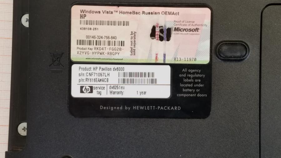 089-012-003 Ноутбук HP Pavilion dv6000 (dv6251eu) #11