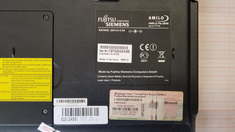 089-050-001 Ноутбук FUJITSU-SIEMENS AMILO Pa 2548 #20
